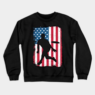 American Flag Ultimate Frisbee Flying Disc Frisbee Players Gift Crewneck Sweatshirt